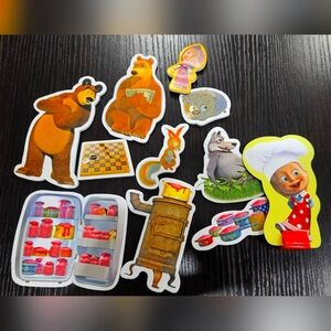 Magnets Masha & the Bear + pizza game